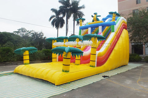 Huge Inflatable Slide Palm Tree Inflatable Bouncing Castle Fun Jump Dinosaur In Jungle Inflatable Slide Bouncer