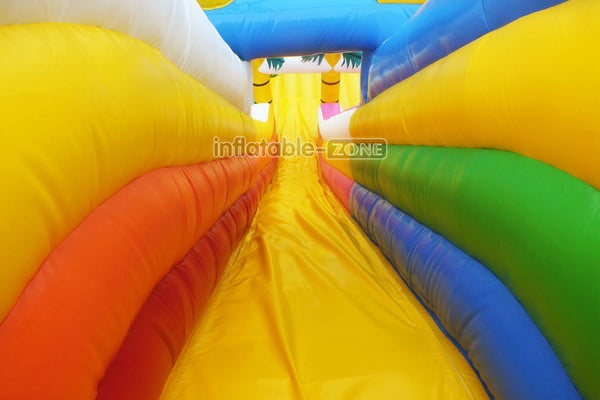 Huge Inflatable Slide Palm Tree Inflatable Bouncing Castle Fun Jump Dinosaur In Jungle Inflatable Slide Bouncer