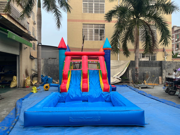 Inflatable Bounce Castle House With Slide Water Pool