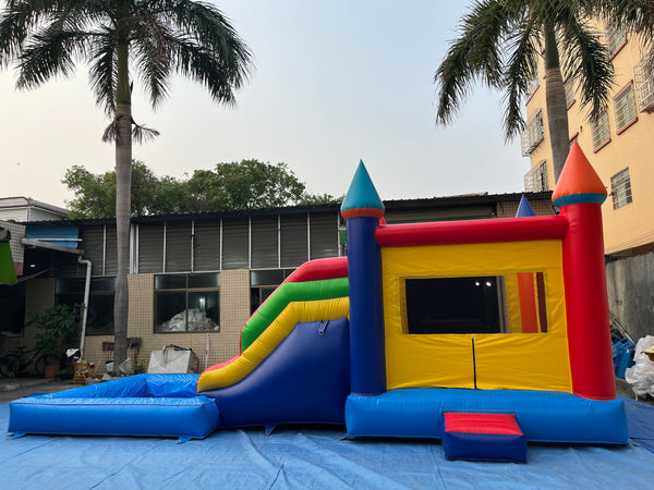 Inflatable Bounce Castle House With Slide Water Pool