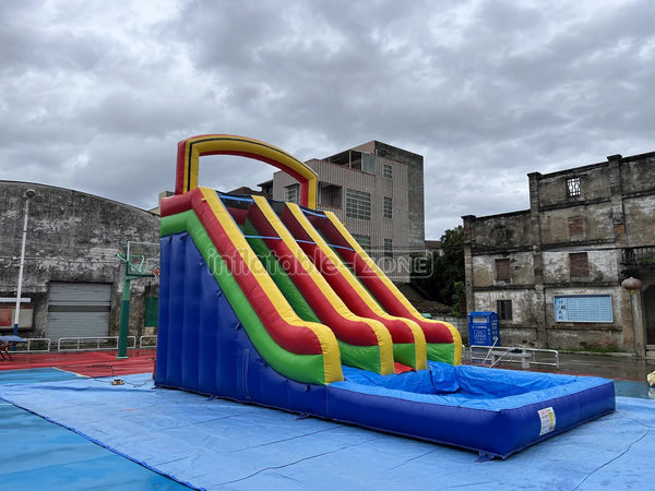 Commercial Inflatable Water Slide Inflatable Pool Blow Up Double Water Slide