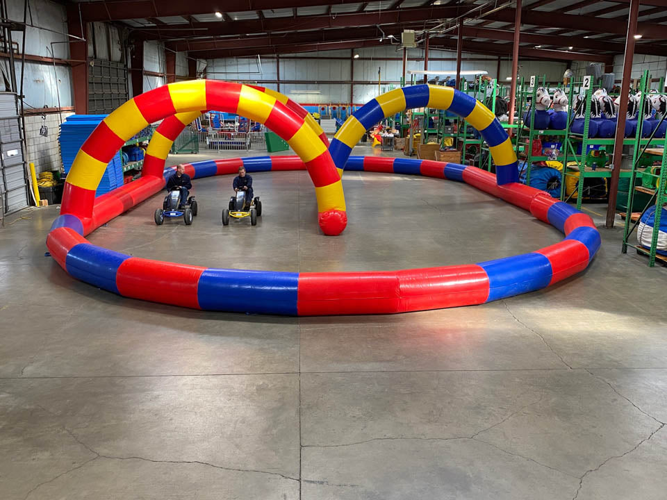 Inflatable Black Race Track Pipe For Kids Bumper Cars Mini Car Racing Track