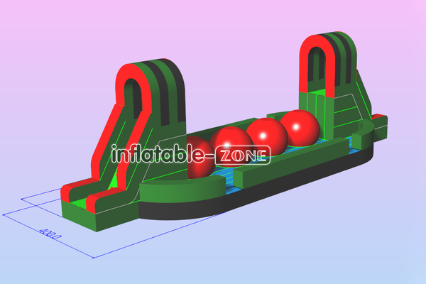 Inflatable-Zone Design Outdoor Sport Giant Inflatable Wipeout Course Inflatable Big Balls With Slide Challenge Game