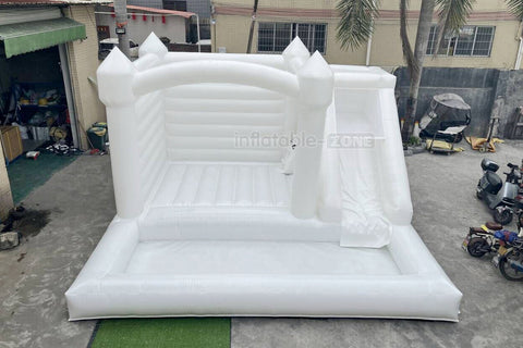 Outdoor Large White Inflatable Bouncer Jumping Slide Bouncy Castle With Ball Pit Combo Bounce House Party