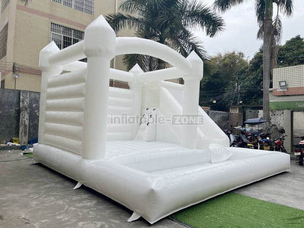 Outdoor Large White Inflatable Bouncer Jumping Slide Bouncy Castle With Ball Pit Combo Bounce House Party