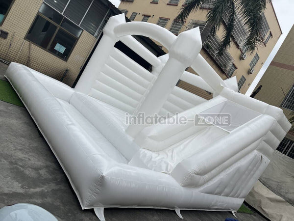 Outdoor Large White Inflatable Bouncer Jumping Slide Bouncy Castle With Ball Pit Combo Bounce House Party