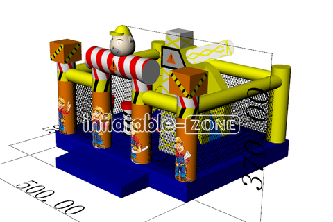 Inflatable-Zone Design Giant Inflatable Amusing Park Inflatable Bouncer Worker Trampoline Theme For Kids