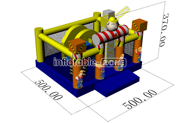 Inflatable-Zone Design Giant Inflatable Amusing Park Inflatable Bouncer Worker Trampoline Theme For Kids