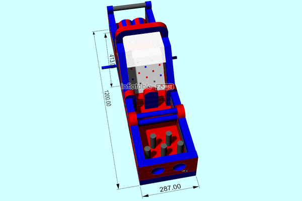 Inflatable-Zone Design Long Commercial Inflatable Bouncy Obstacle Course With Slide For Team Events
