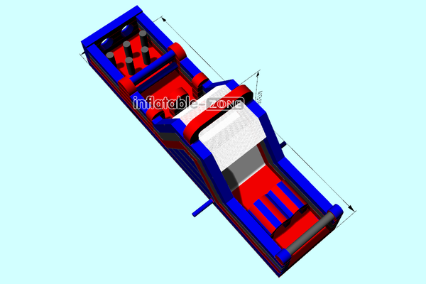 Inflatable-Zone Design Long Commercial Inflatable Bouncy Obstacle Course With Slide For Team Events