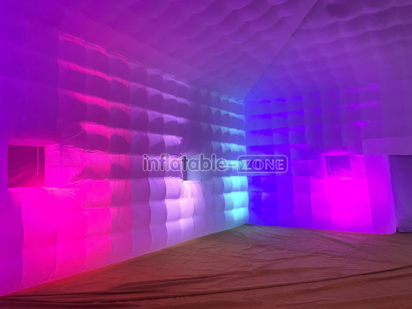 Commercial Inflatable Nightclub Inflatable Party Tent Inflatable Cube Tent With LED Lights For Outdoor Events