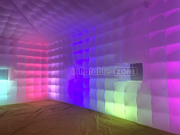Commercial Inflatable Nightclub Inflatable Party Tent Inflatable Cube Tent With LED Lights For Outdoor Events