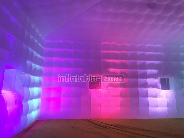 Commercial Inflatable Nightclub Inflatable Party Tent Inflatable Cube Tent With LED Lights For Outdoor Events