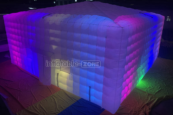 Commercial Inflatable Nightclub Inflatable Party Tent Inflatable Cube Tent With LED Lights For Outdoor Events