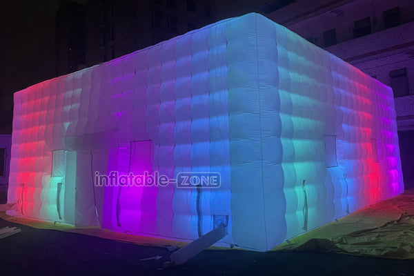 Commercial Inflatable Nightclub Inflatable Party Tent Inflatable Cube Tent With LED Lights For Outdoor Events