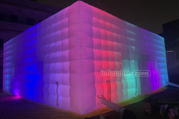 Commercial Inflatable Nightclub Inflatable Party Tent Inflatable Cube Tent With LED Lights For Outdoor Events
