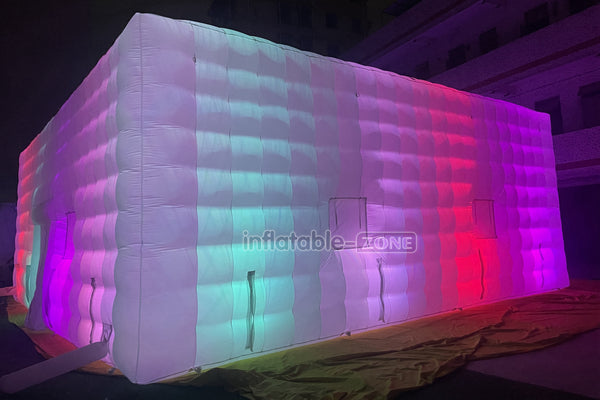 Commercial Inflatable Nightclub Inflatable Party Tent Inflatable Cube Tent With LED Lights For Outdoor Events
