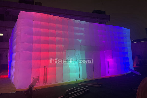 Commercial Inflatable Nightclub Inflatable Party Tent Inflatable Cube Tent With LED Lights For Outdoor Events