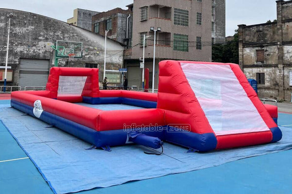 Huge Outdoor Inflatable Football Arena Pitch Interactive Giant Inflatable Soccer Field Sports Games