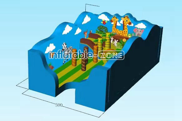 Inflatable-Zone Design Colorful Outdoor Amusement Bouncing Playground Inflatable Fun City Park Inflatable Play Equipment