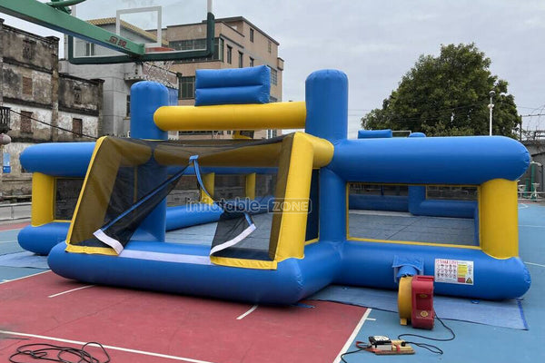 Outdoor Interactive Soccer Playground Equipment Inflatable Human Football Field Games