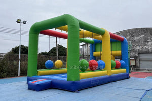 Inflatable Interactive Gauntlet Inflatable Game Cannonballs Boulder Dash Challenge Bouncy House
