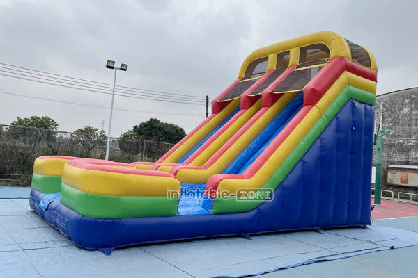 Colorful Giant Inflatable Slide Double Lanes Inflatable Kids Slides Bouncy And Fun Party For Playground