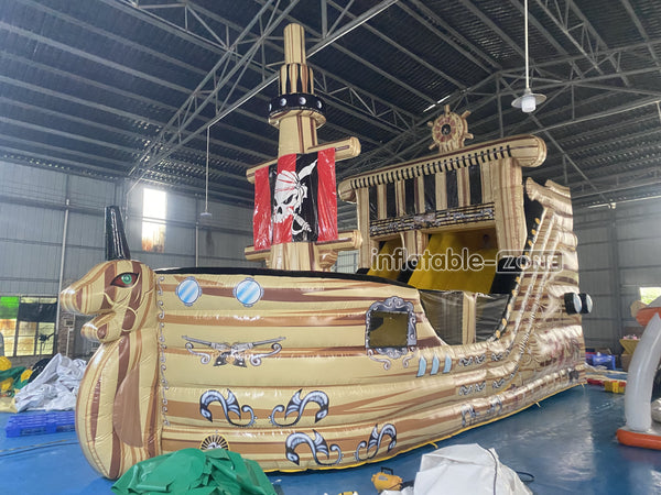 Large Commercial Inflatable Pirate Ship Slide Jumping Castle Bouncy Inflatable Slide For Adults And Kids