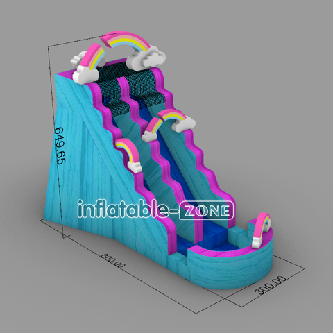 Inflatable-Zone Design Rainbow Splash Inflatable Pool Waterslide Best Inflatable Slide For Home