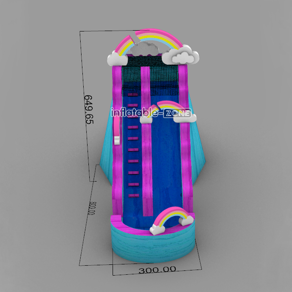 Inflatable-Zone Design Rainbow Splash Inflatable Pool Waterslide Best Inflatable Slide For Home