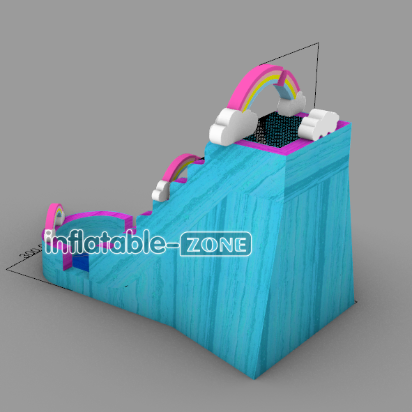 Inflatable-Zone Design Rainbow Splash Inflatable Pool Waterslide Best Inflatable Slide For Home