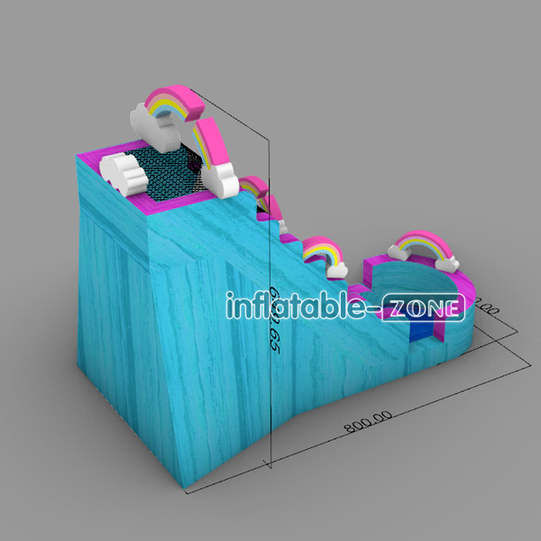 Inflatable-Zone Design Rainbow Splash Inflatable Pool Waterslide Best Inflatable Slide For Home