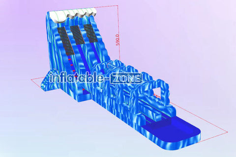 Inflatable-Zone Design Commercial Inflatable Slip And Slide Largest Backyard Big Blue Water Slide