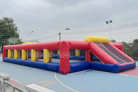 Fun Inflatable Soccer Field Pitch Big Outdoor Sport Game Inflatable Football Soap Court For Playground