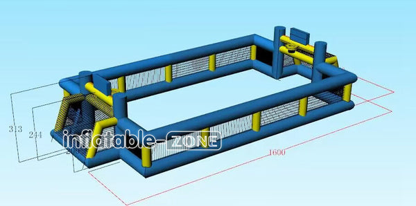 Inflatable-Zone Design Giant Inflatable Outdoor Games Inflatable Soccer Pitch Arena With Fence Soap Soccer Field