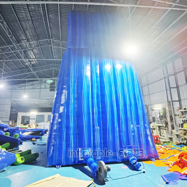 Large Inflatable Splash Waterslide Blue Commercial Slip And Slide With Swimming Pool Inflatable Water Jumper