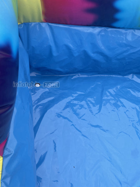Inflatable Tie Dye Bounce House Slide Combo Jumping Castle For Kids Adults Outdoor Fun