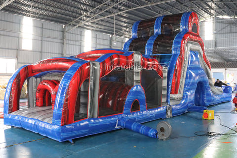 Large Inflatable Water Slide Obstacle Course Birthday Party Jump Near Me With Pool
