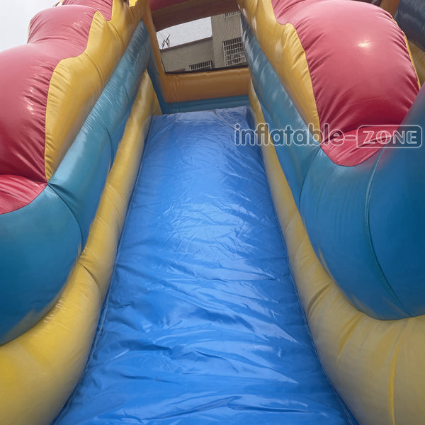 Palm Tree Inflatable Water Slide Large Commercial Inflatable Double Slide Bouncer With Pool
