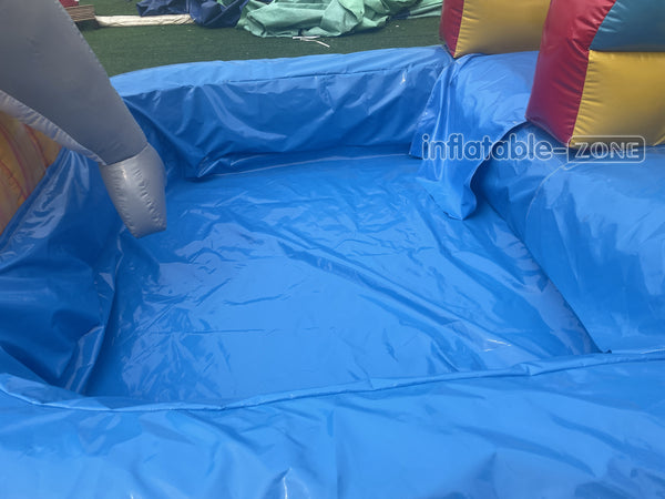 Palm Tree Inflatable Water Slide Large Commercial Inflatable Double Slide Bouncer With Pool