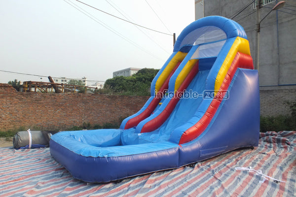Backyard Moonwalk Inflatable Water Slide With Swimming Pool Sports Single Lane Water Slide Home