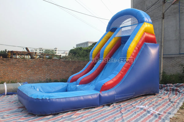 Backyard Moonwalk Inflatable Water Slide With Swimming Pool Sports Single Lane Water Slide Home