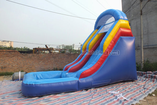 Backyard Moonwalk Inflatable Water Slide With Swimming Pool Sports Single Lane Water Slide Home