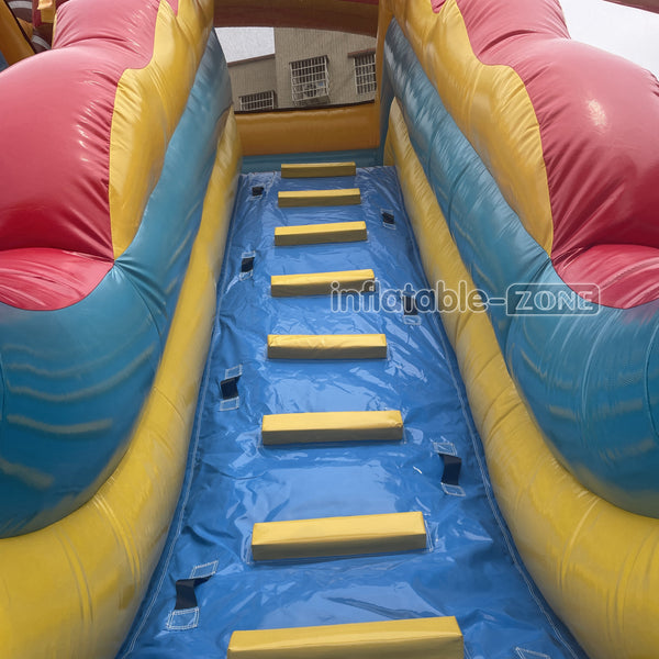 Palm Tree Inflatable Water Slide Large Commercial Inflatable Double Slide Bouncer With Pool