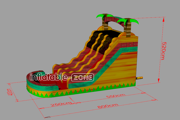 Inflatable-Zone Design Jungle Palm Tree Dual Lane Water Slide Inflatable Bouncer Outdoor Giant Inflatable Waterslide With Pool