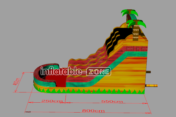 Inflatable-Zone Design Jungle Palm Tree Dual Lane Water Slide Inflatable Bouncer Outdoor Giant Inflatable Waterslide With Pool