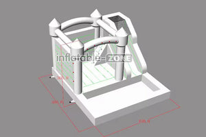 Inflatable-Zone Design Jumping Bouncy Castle Combo Inflatable White Bounce House With Slide And Ball Pit