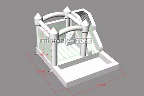 Inflatable-Zone Design Jumping Bouncy Castle Combo Inflatable White Bounce House With Slide And Ball Pit