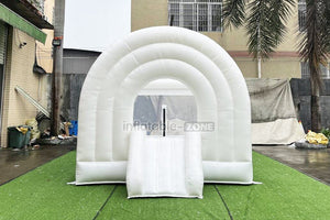 Inflatable White Wedding Bouncy Castle With Slide Inflatable Bouncer Kids Small Jump House For Party