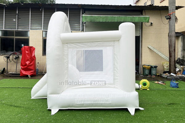 Inflatable White Wedding Bouncy Castle With Slide Inflatable Bouncer Kids Small Jump House For Party